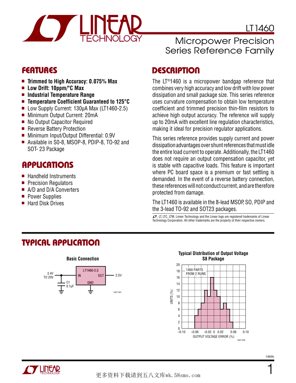 IC封装资料_电源管理芯片_LT1460KCS3-5_TRPBF.pdf_第1页