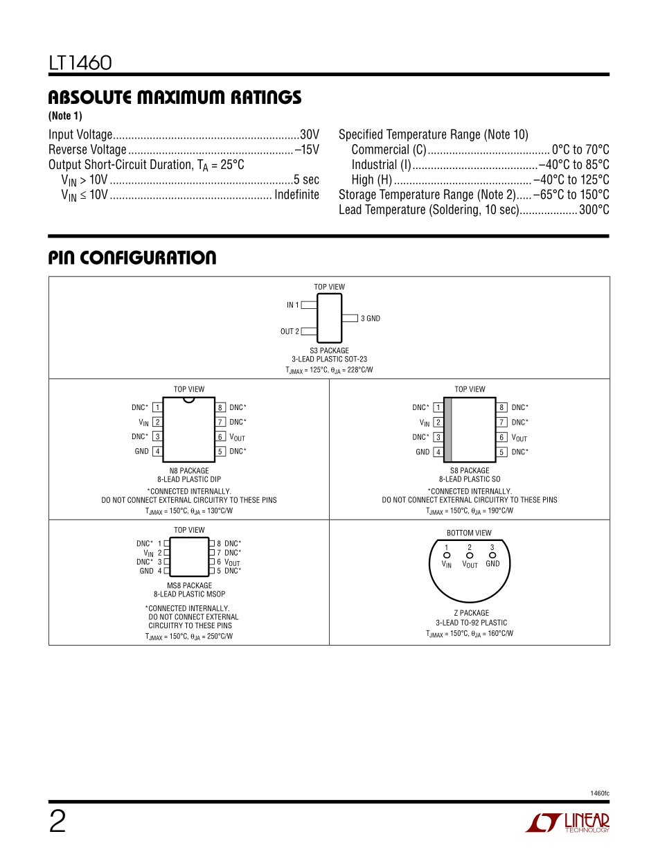 IC封装资料_电源管理芯片_LT1460HCS3-3_TRPBF.pdf_第2页