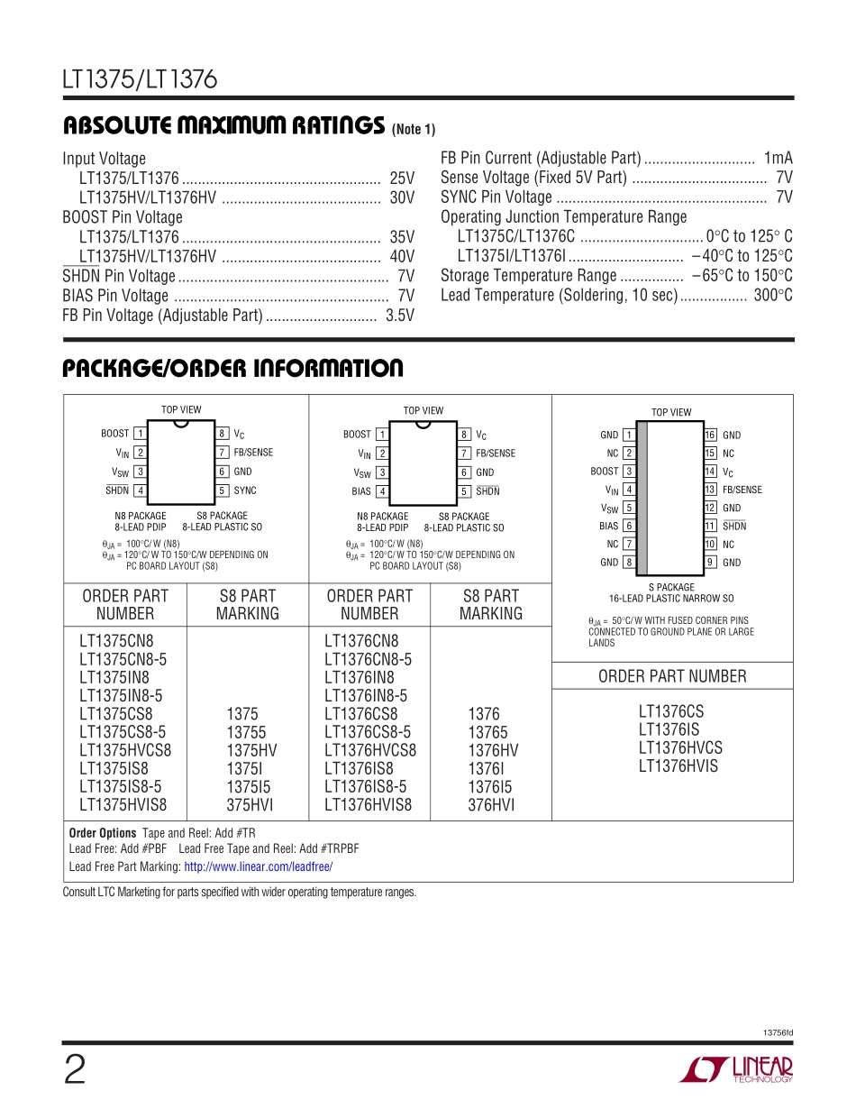 IC封装资料_电源管理芯片_LT1375CS8_PBF.pdf_第2页