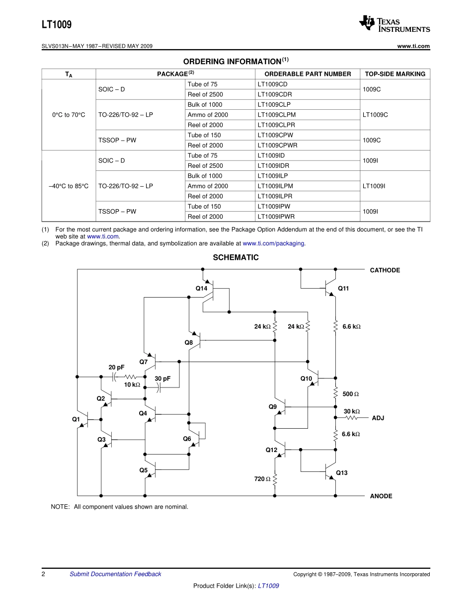 IC封装资料_电源管理芯片_LT1009CLP.pdf_第2页