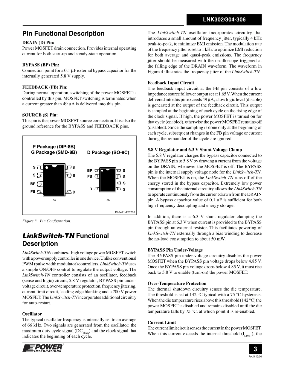 IC封装资料_电源管理芯片_LNK304DN-TL.pdf_第3页