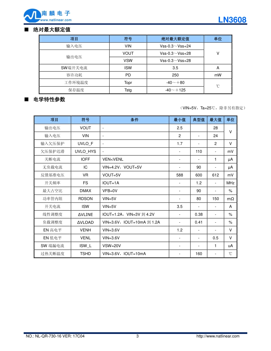 IC封装资料_电源管理芯片_LN3608AR-G.pdf_第3页