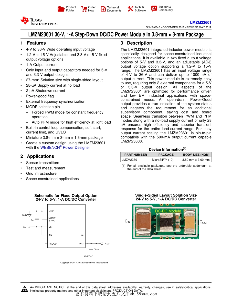 IC封装资料_电源管理芯片_LMZM23601V3SILR.pdf_第1页