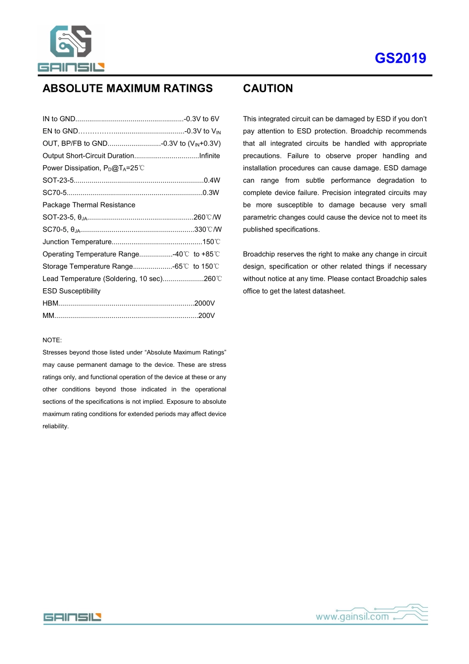 IC封装资料_电源管理芯片_GS2019-18TR.pdf_第2页