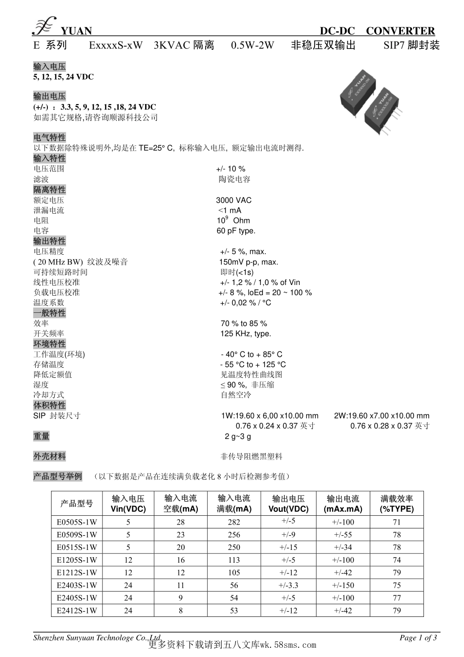 IC封装资料_电源管理芯片_E1206S-2W.pdf_第1页