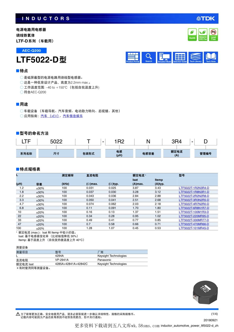 IC封装资料_电感_LTF5022T-330MR77-D.pdf_第1页