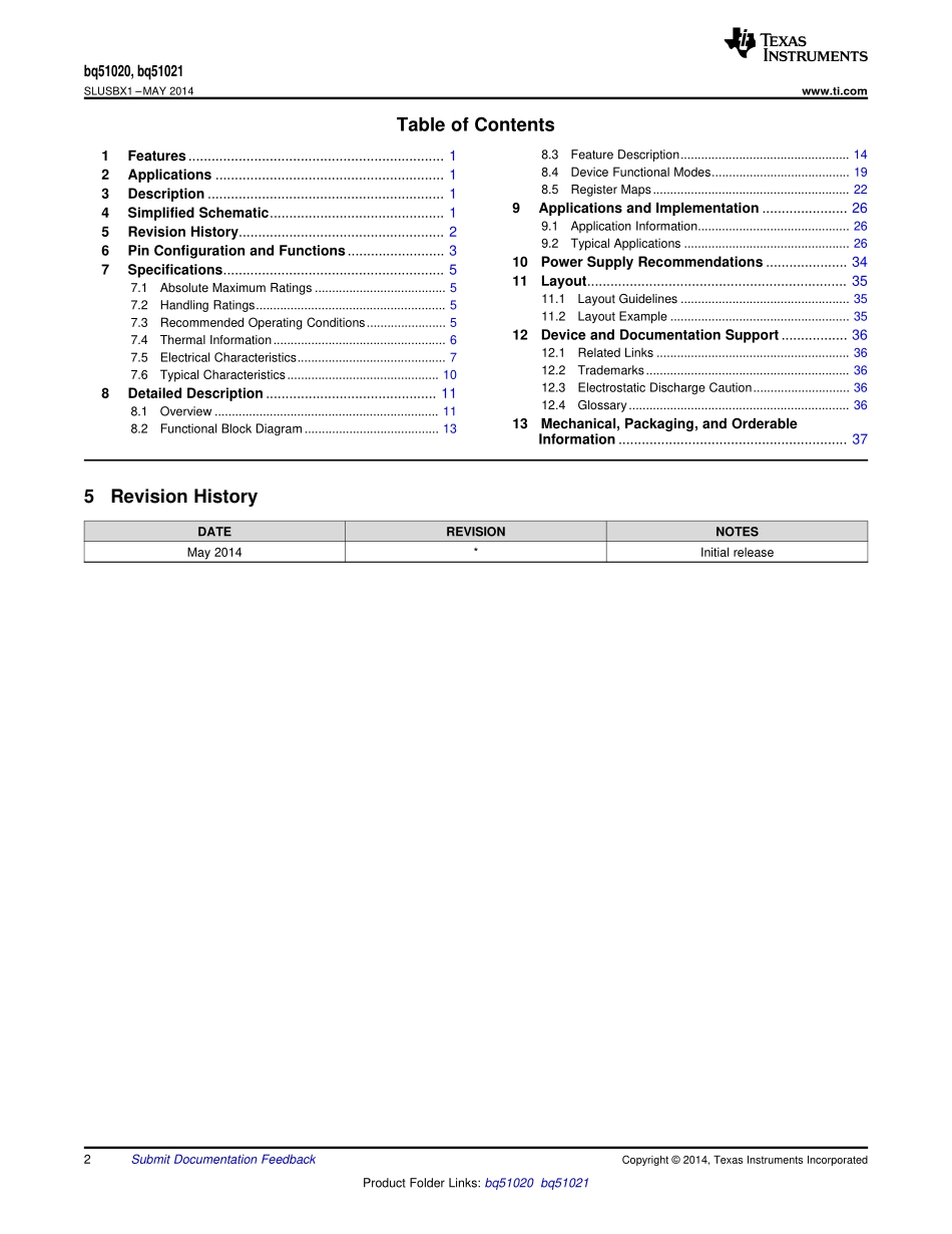 IC封装资料_电源管理芯片_BQ51020YFPR.pdf_第2页