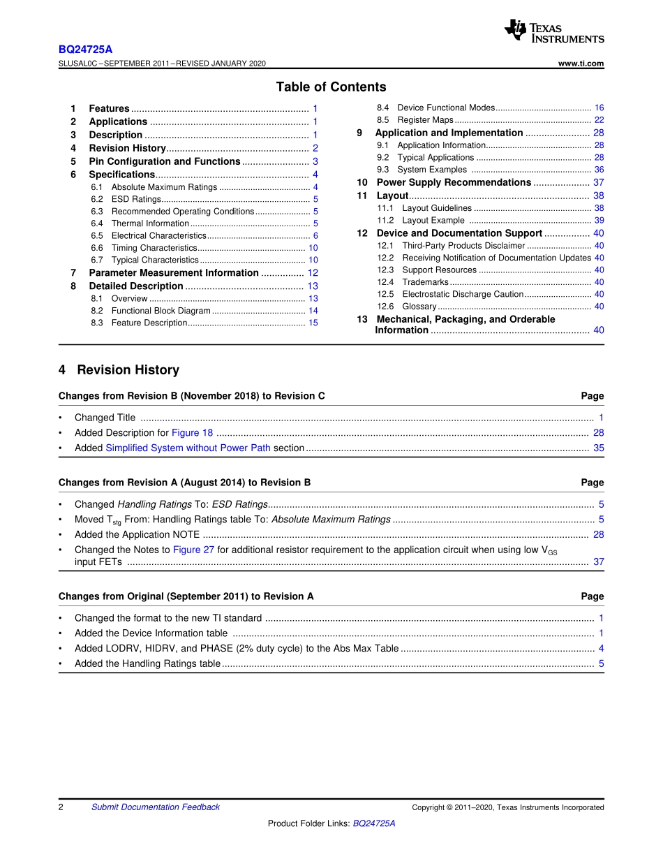 IC封装资料_电源管理芯片_BQ24725ARGRR.pdf_第2页