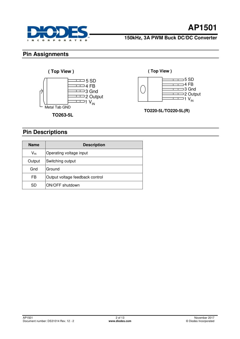 IC封装资料_电源管理芯片_AP1501-50K5G-13.pdf_第2页