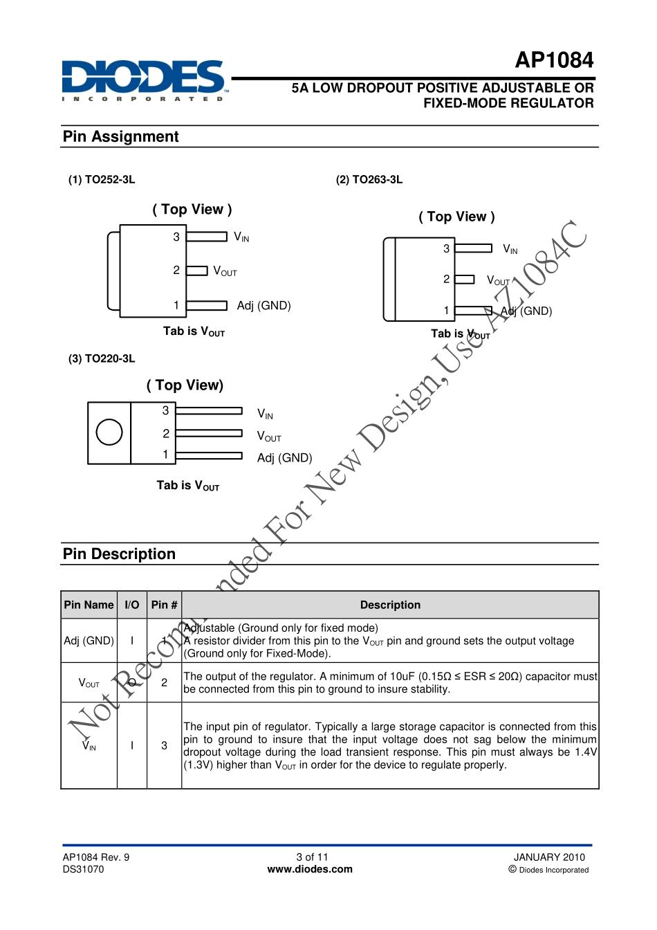 IC封装资料_电源管理芯片_AP1084K33G-13.pdf_第3页