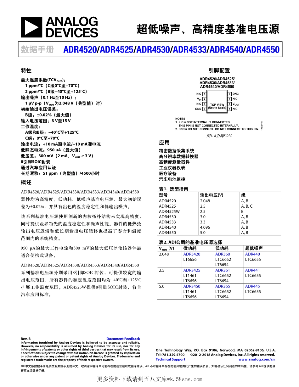 IC封装资料_电源管理芯片_ADR4525ARZ-R7.pdf_第1页