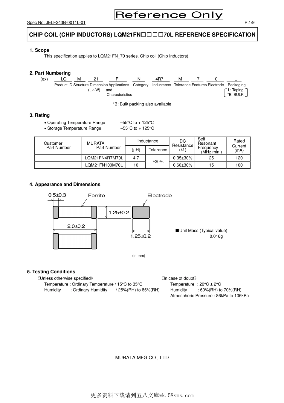 IC封装资料_电感_LQM21FN100M70L.pdf_第1页