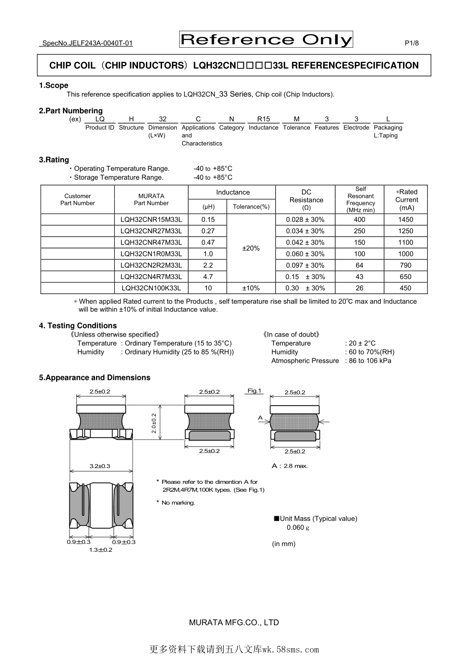 IC封装资料_电感_LQH32CN100K33L.pdf_第1页