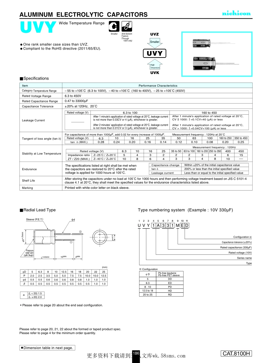 IC封装资料_电容_UVY1V221MPD.pdf_第1页