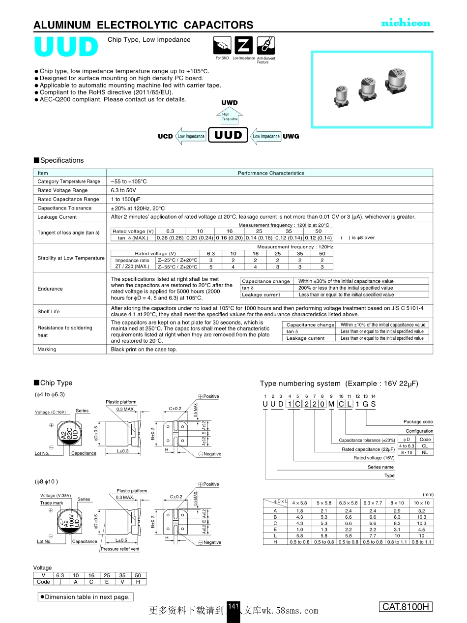 IC封装资料_电容_UUD1V101MNL1GS.pdf_第1页