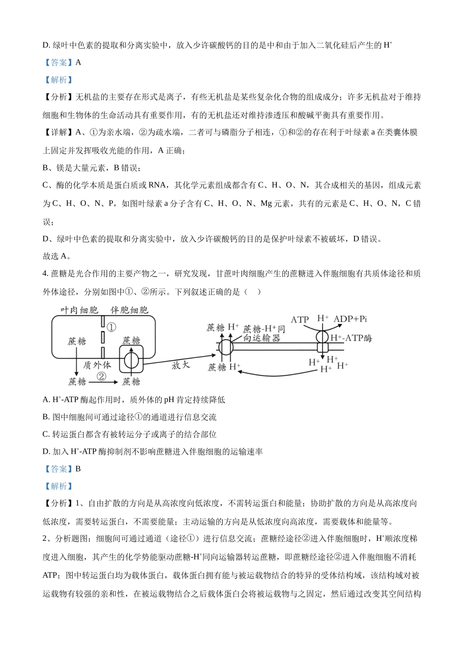 山东省泰安第一中学2025届高三上学期11月月考生物试题（解析版）.docx_第3页