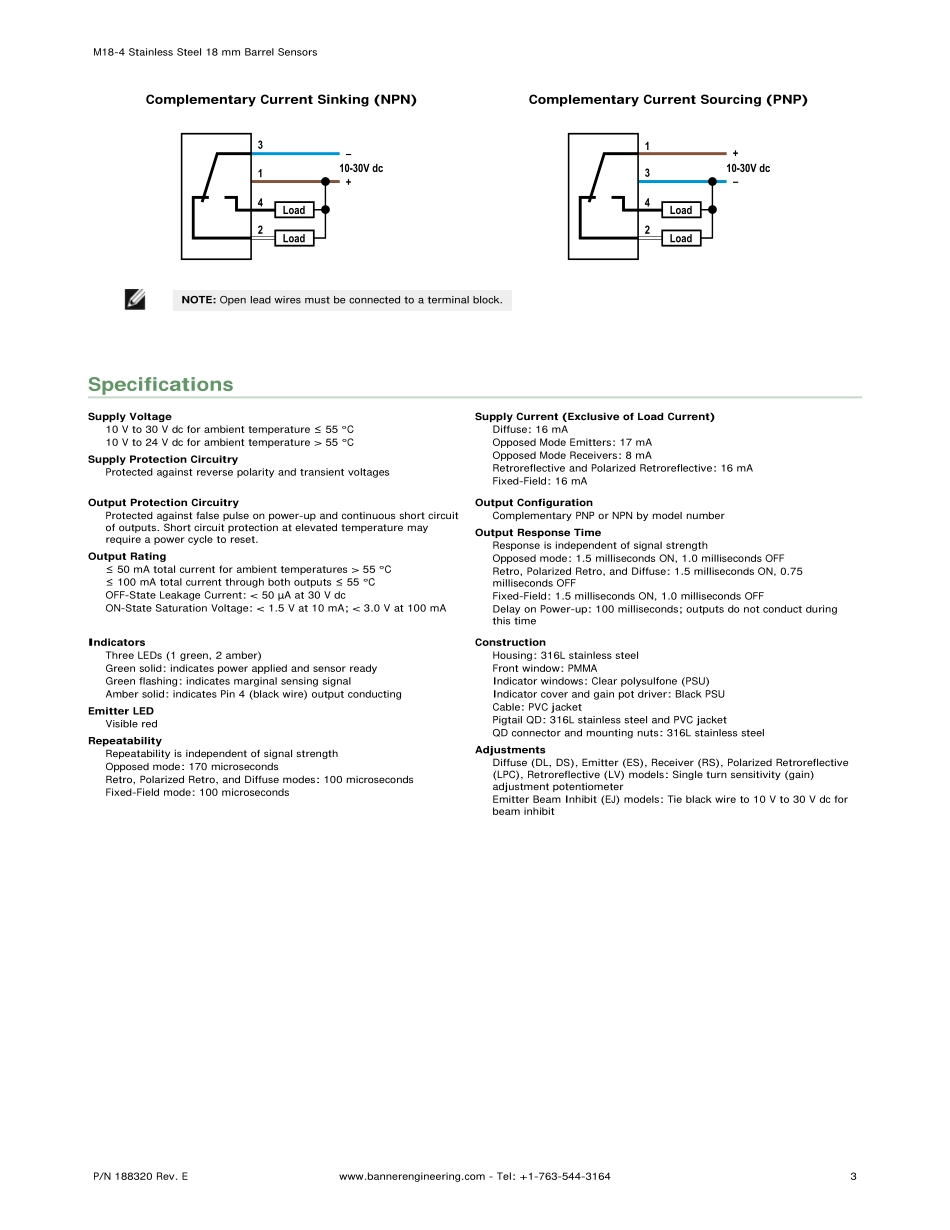 IC资料_M18-4VNRS-2M (BANNER).pdf_第3页