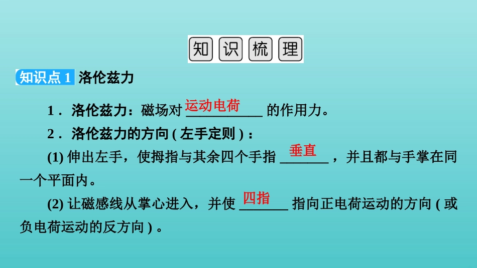 2022版高考物理一轮复习第九章磁场第2讲磁吃运动电荷的作用课件新人教版.pptx_第3页