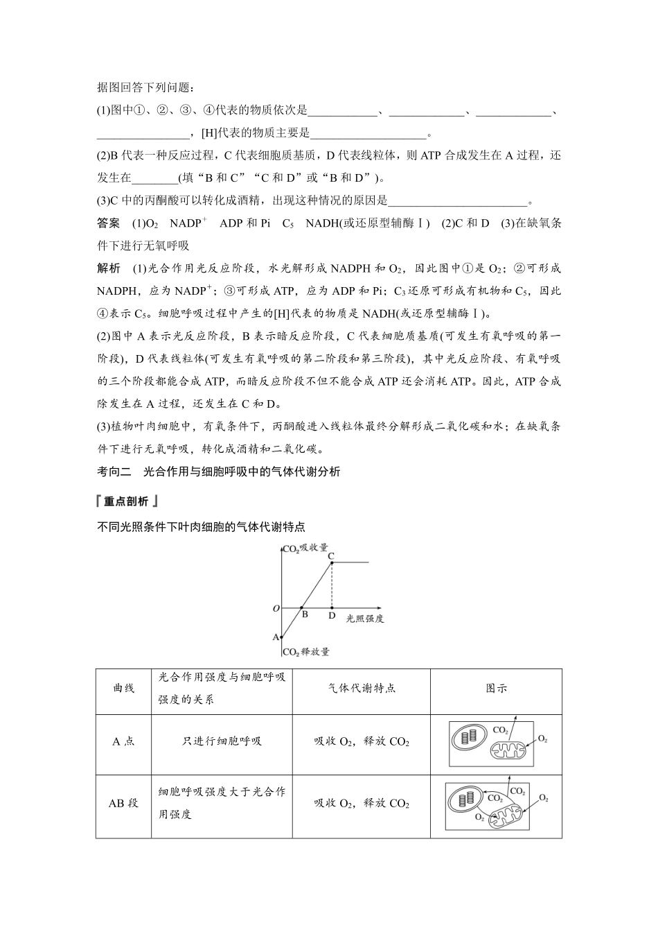 高考生物一轮复习讲义 第3单元 第10讲　光合作用与细胞呼吸的综合应用.pdf_第3页