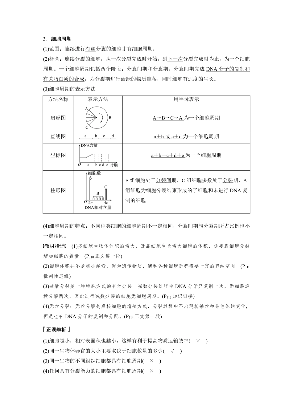 高考生物一轮复习讲义 第4单元 第11讲　细胞的增殖.pdf_第2页