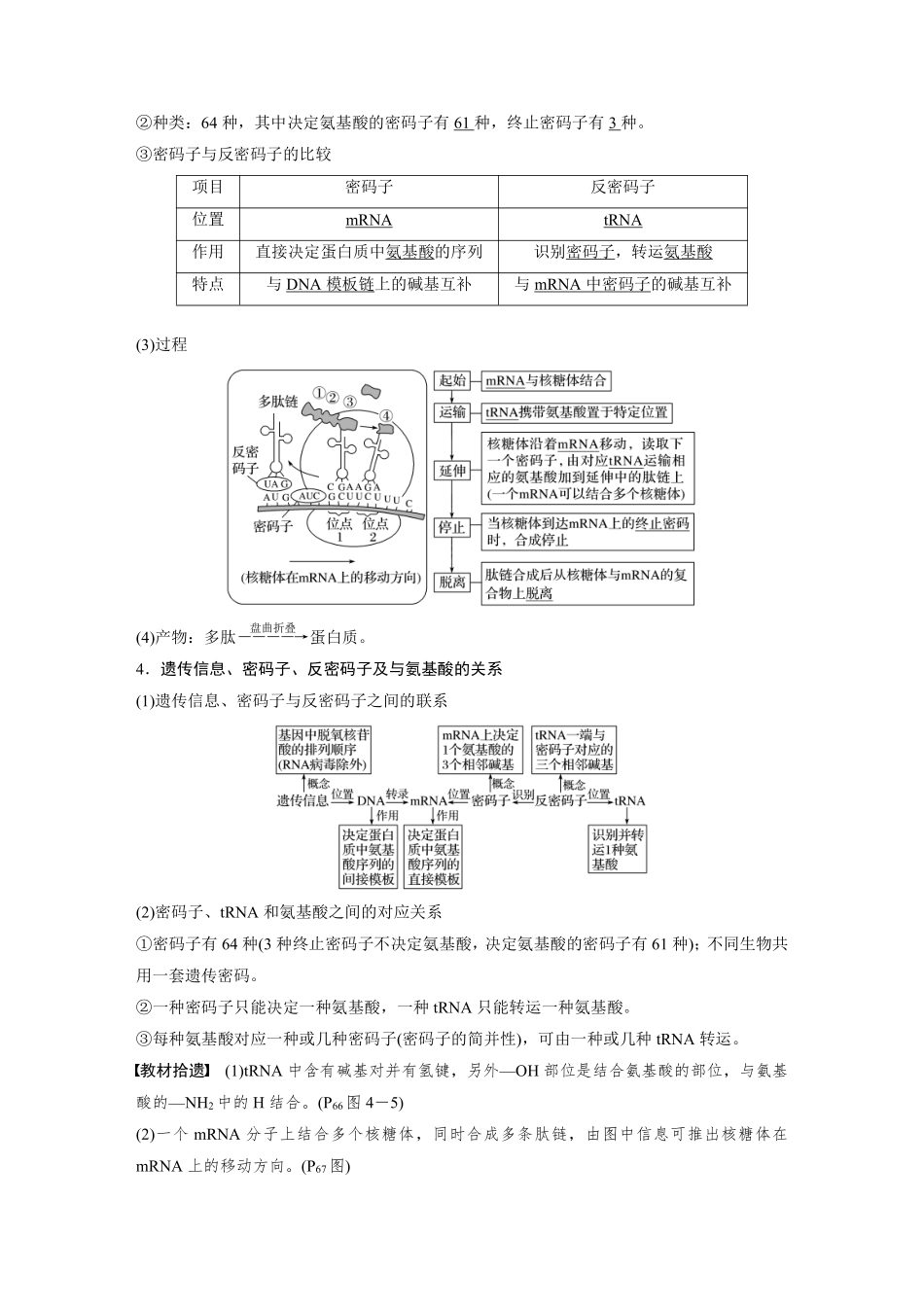 高考生物一轮复习讲义 第6单元 第19讲　基因的表达.pdf_第2页