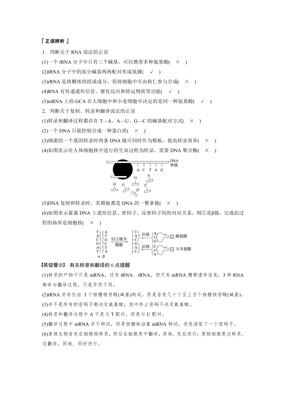 高考生物一轮复习讲义 第6单元 第19讲　基因的表达.pdf_第3页