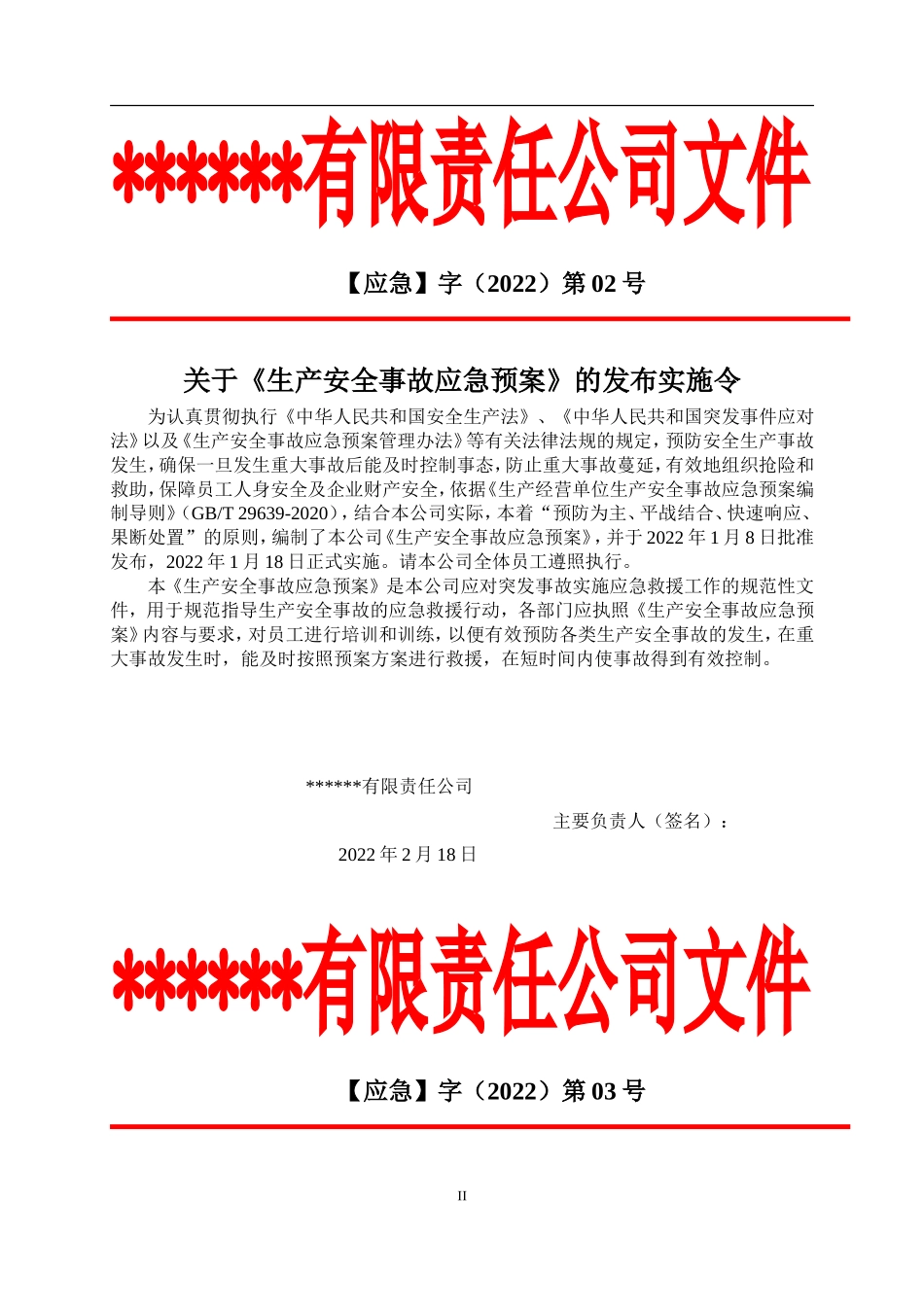 公司生产安全事故应急预案（根据新导则编制）.doc_第3页