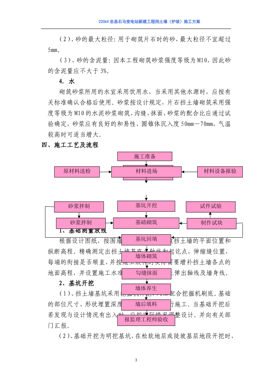 220kV忠县石马输变电新建工程挡土墙（护坡）施工方案.doc_第3页