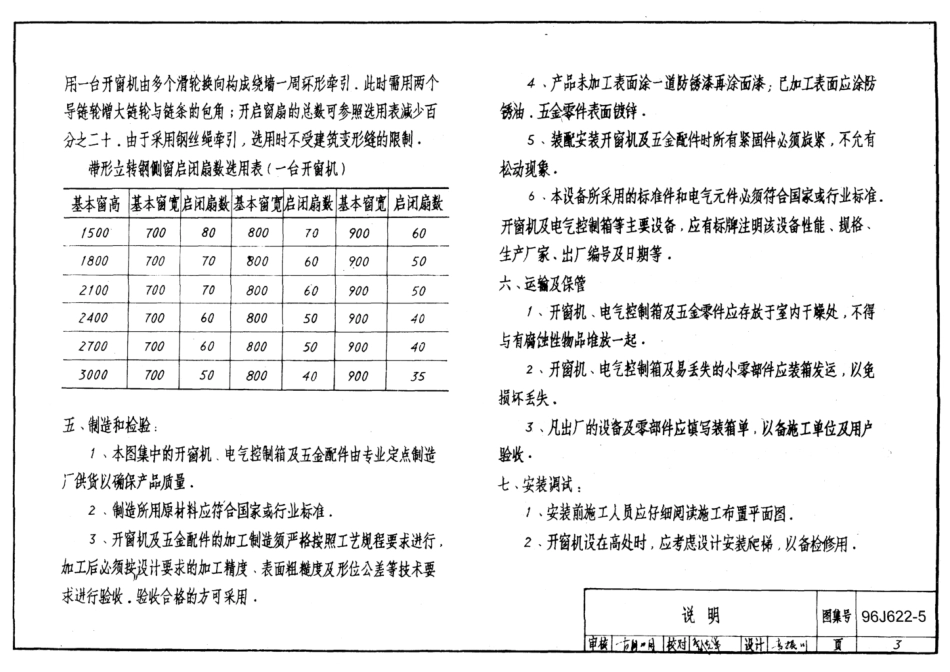 国标图集-建筑96J622-5-立转钢侧窗电动开窗机.pdf_第3页