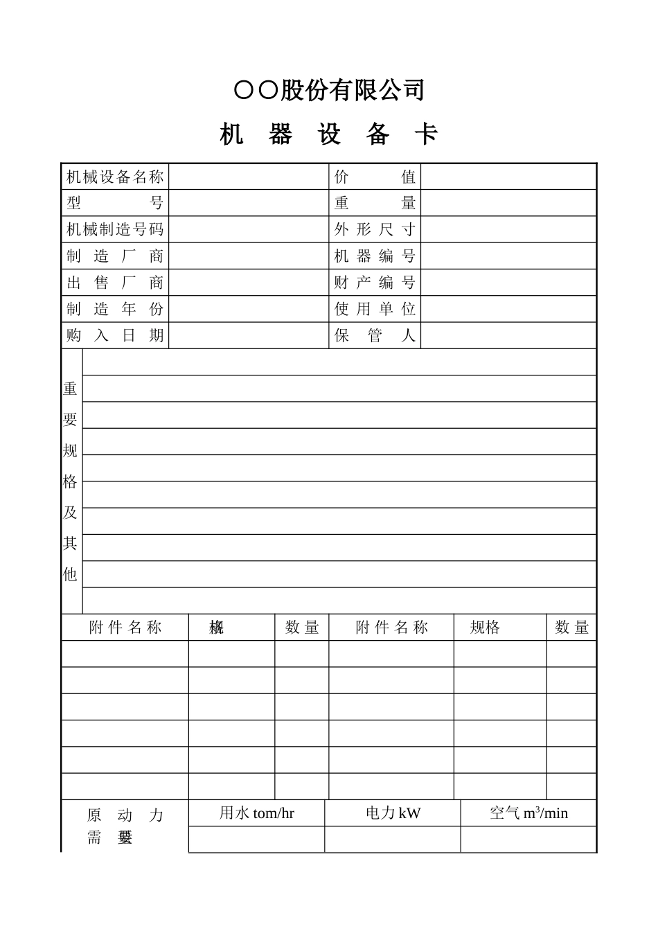 机器设备卡.doc_第1页