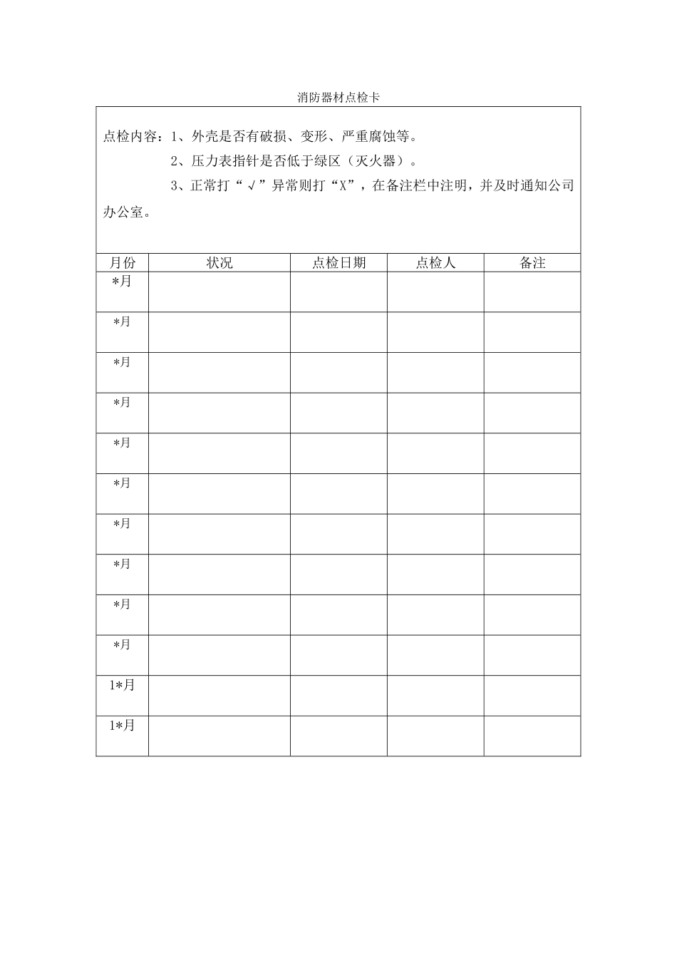 消防器材点检卡.doc_第1页