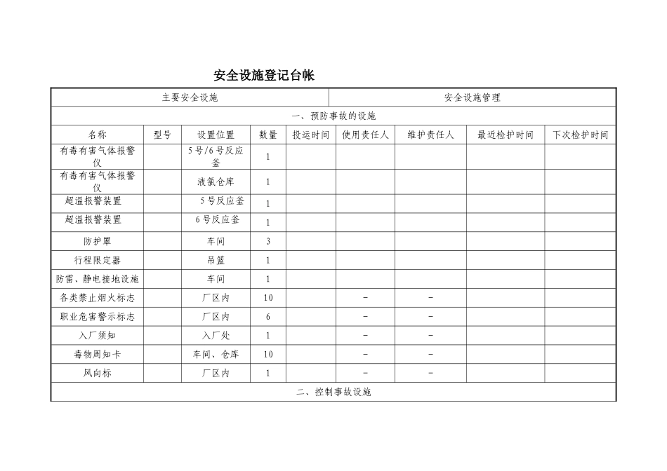 主要安全设施登记台帐（参考）.doc_第1页