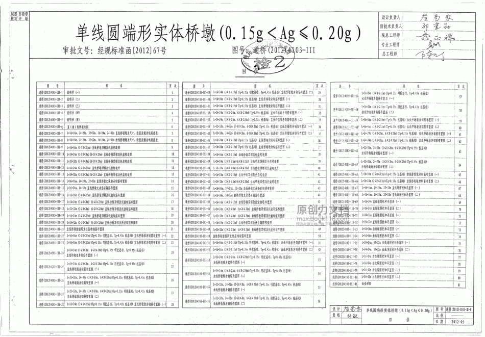 通桥(2012)4103-Ⅲ时速160公里、200公里客货共线铁路单线圆端形实体桥墩.pdf_第2页