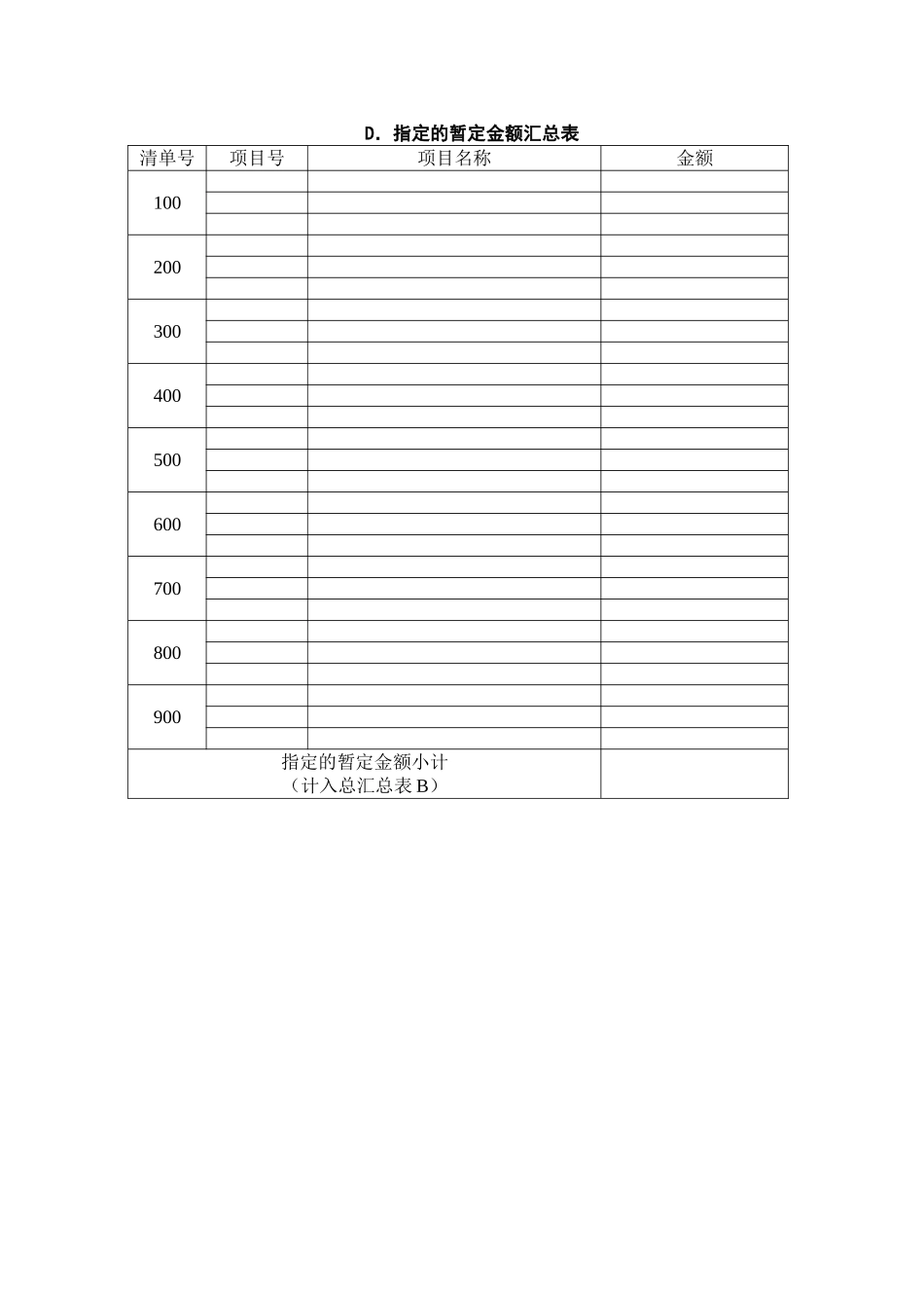 指定的暂定金额汇总表.doc_第1页