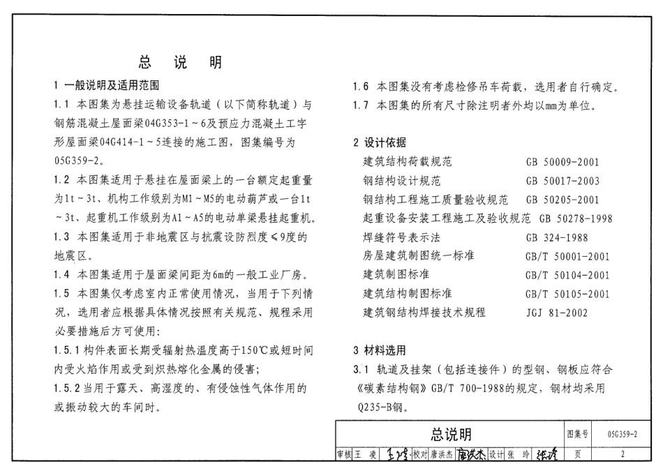 05G359-2 悬挂运输设备轨道(适用于钢筋混凝土屋面梁和预应力混凝土工字形屋面梁).pdf_第2页