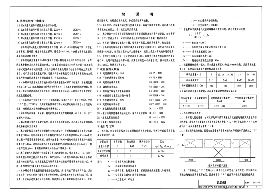 05G514-4 12m实腹式钢吊车梁(重级工作制 A6 A7 Q345钢).pdf_第2页