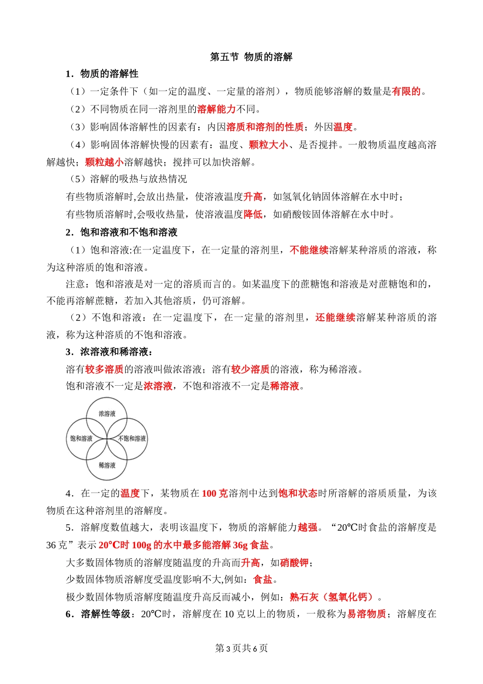 【八年级上册浙教科学】第一单元 水和水的溶液 知识清单.docx_第3页