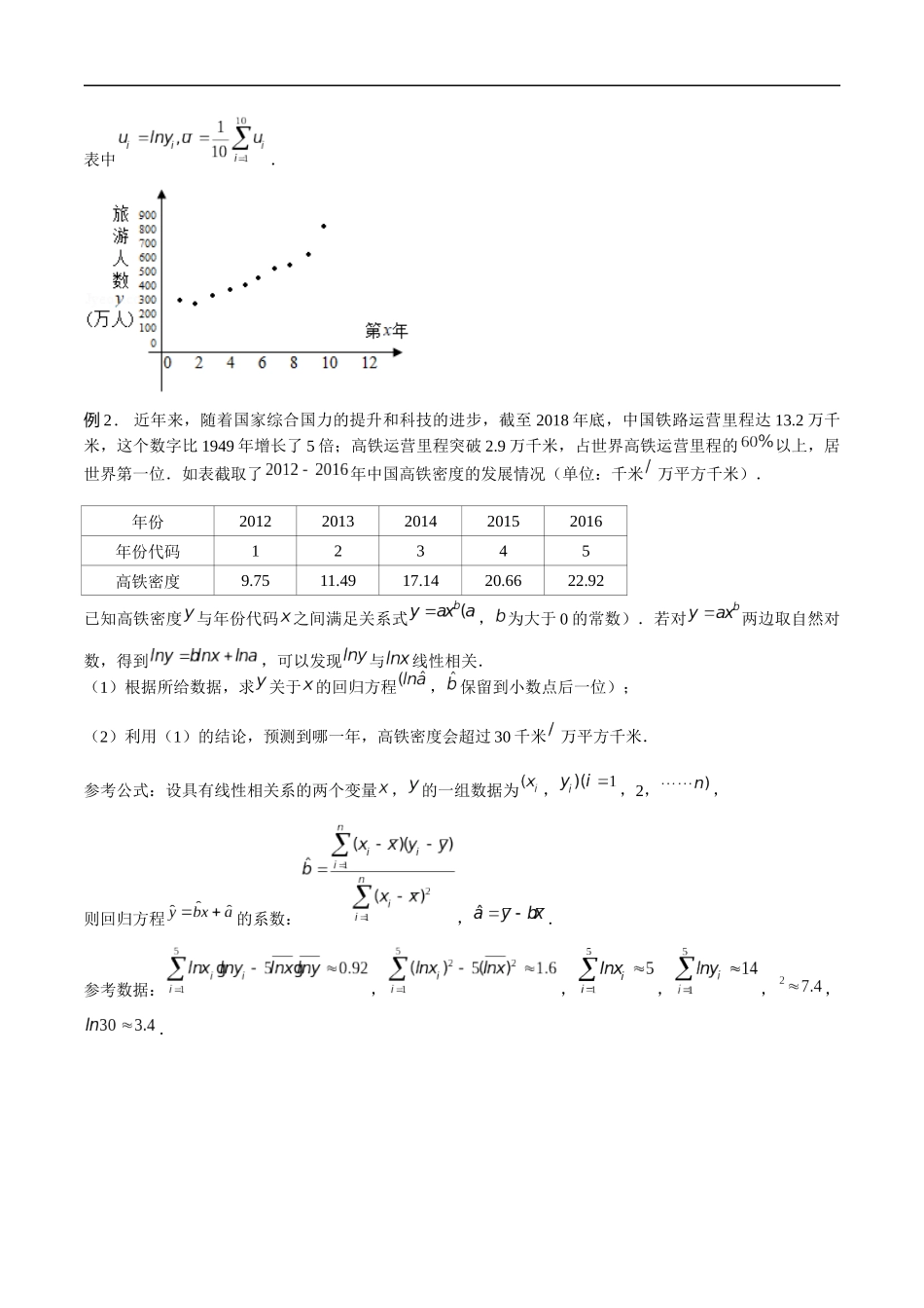 专题02 非线性回归方程（原卷版）-概率统计题型全归纳.docx_第2页