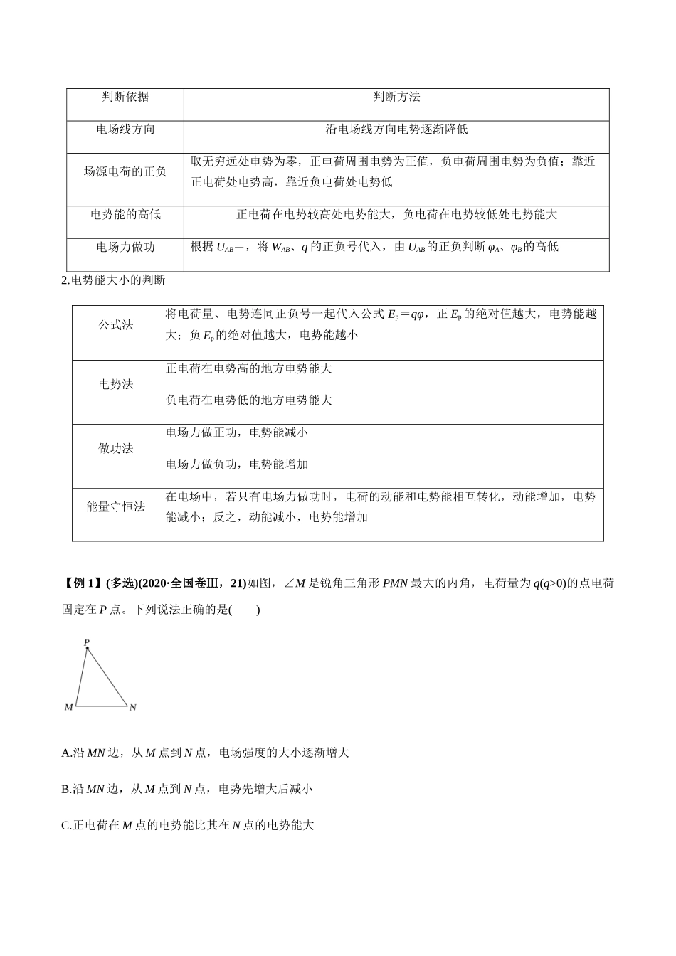 专题7.2 电场能的性质【讲】教师版-高考物理一轮复习讲义（新高考）.docx_第2页