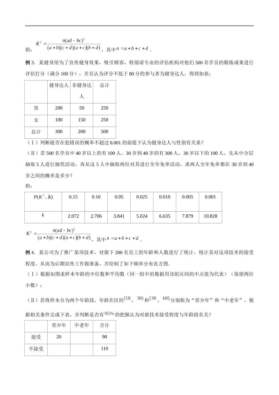 专题11 独立性检验（原卷版）-概率统计题型全归纳.docx_第3页