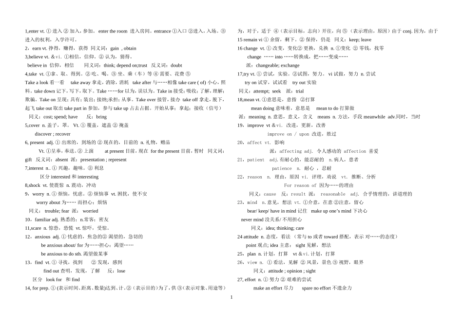 完型核心词汇200词.doc_第1页