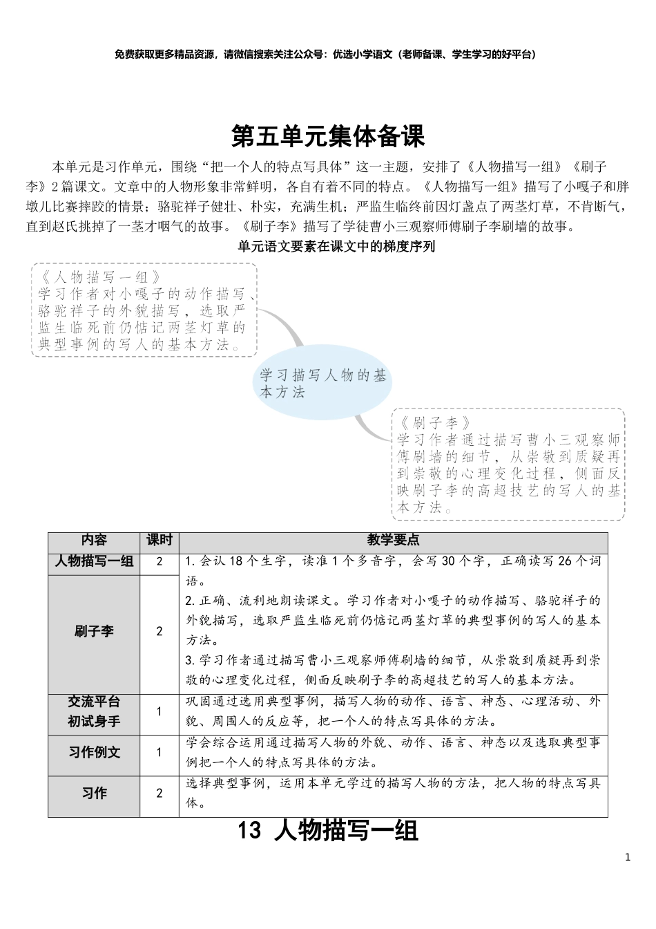 13 人物描写一组【教案】.doc_第1页