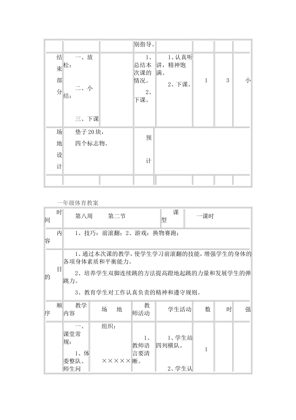 一年级下学期体育教案(下).doc_第3页