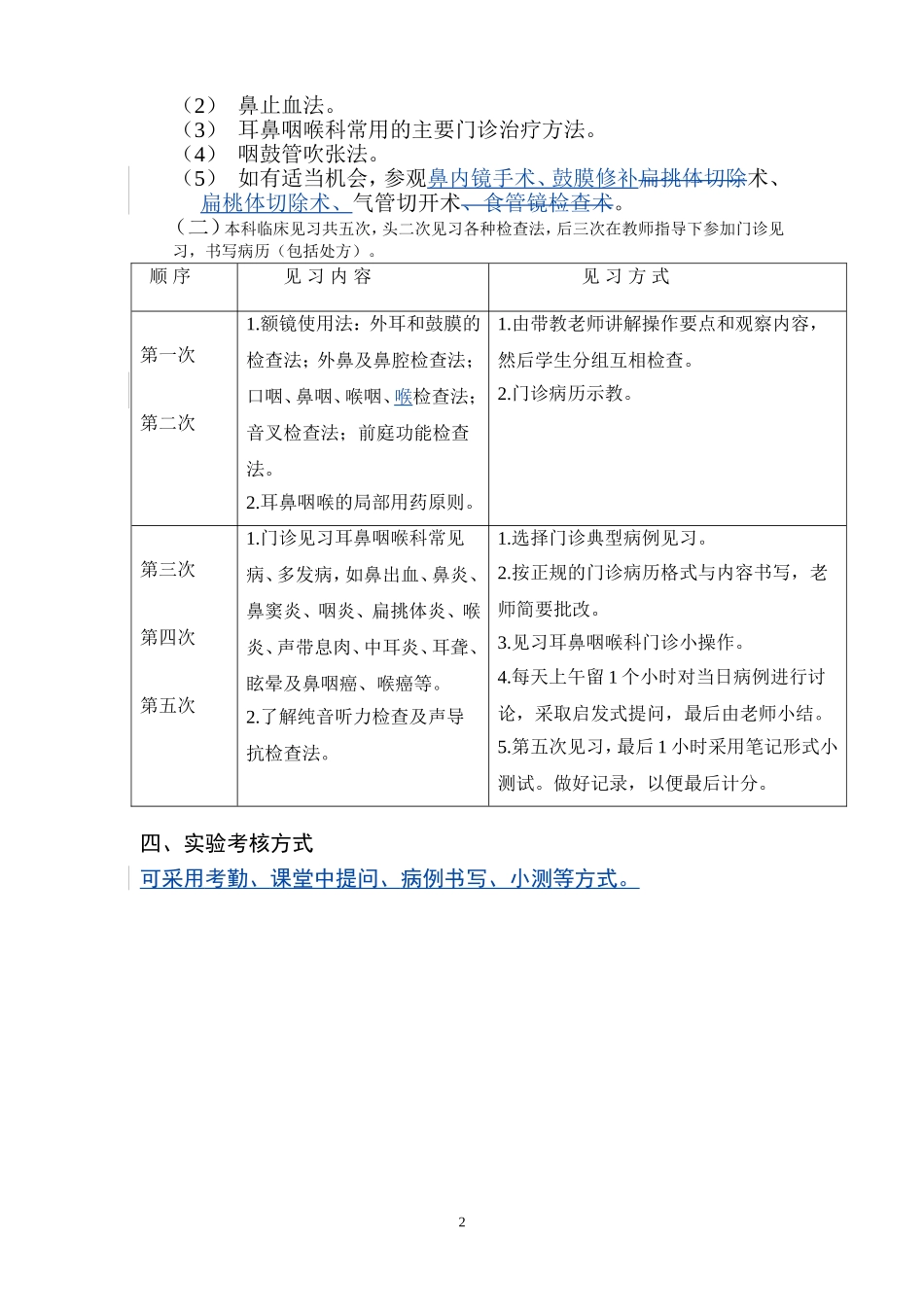 耳鼻咽喉头颈外科学见习大纲.doc_第2页