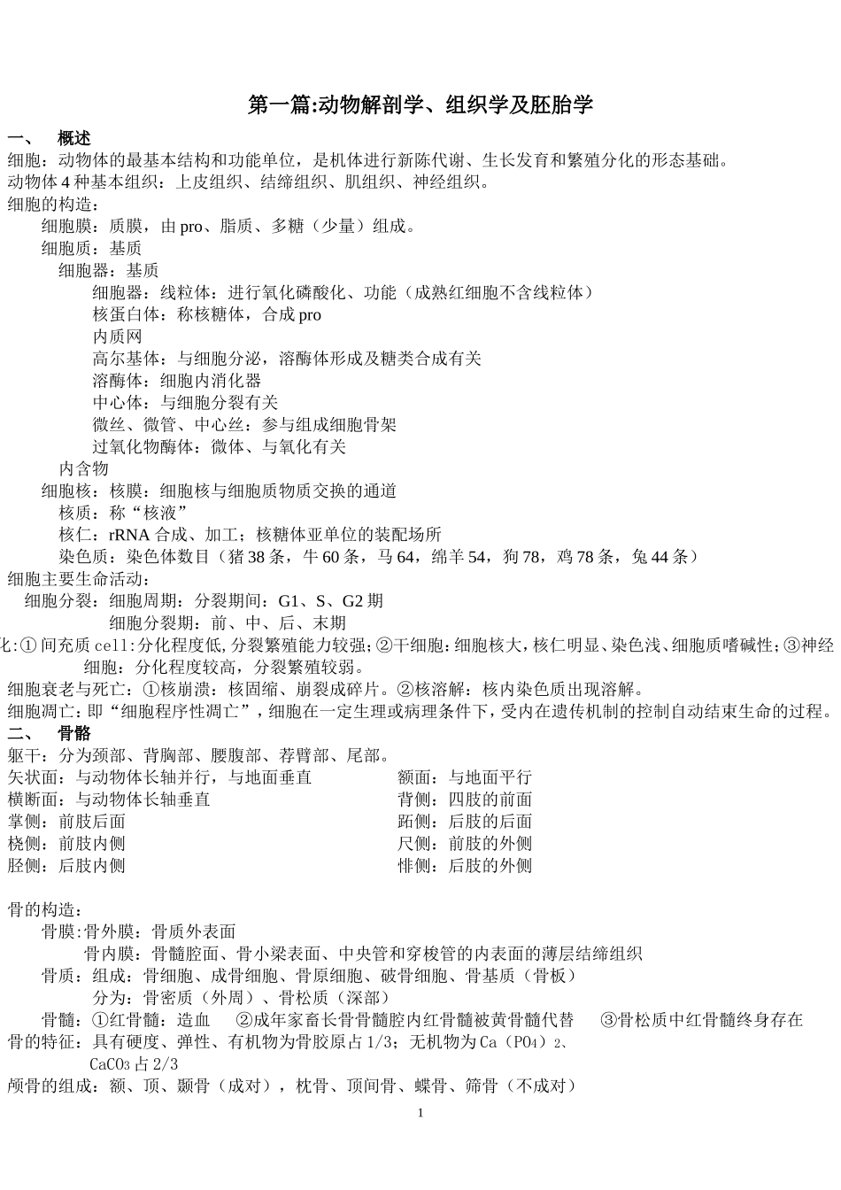 执业兽医资格考试全面总结笔记.doc_第1页