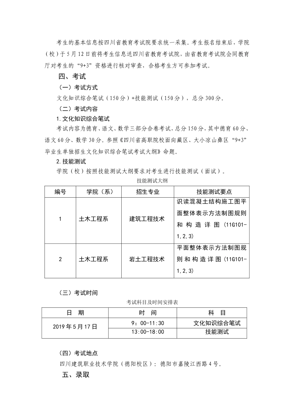 四川建筑职业技术学院2019年普通类“9+3”高职单招招生章程.doc_第2页