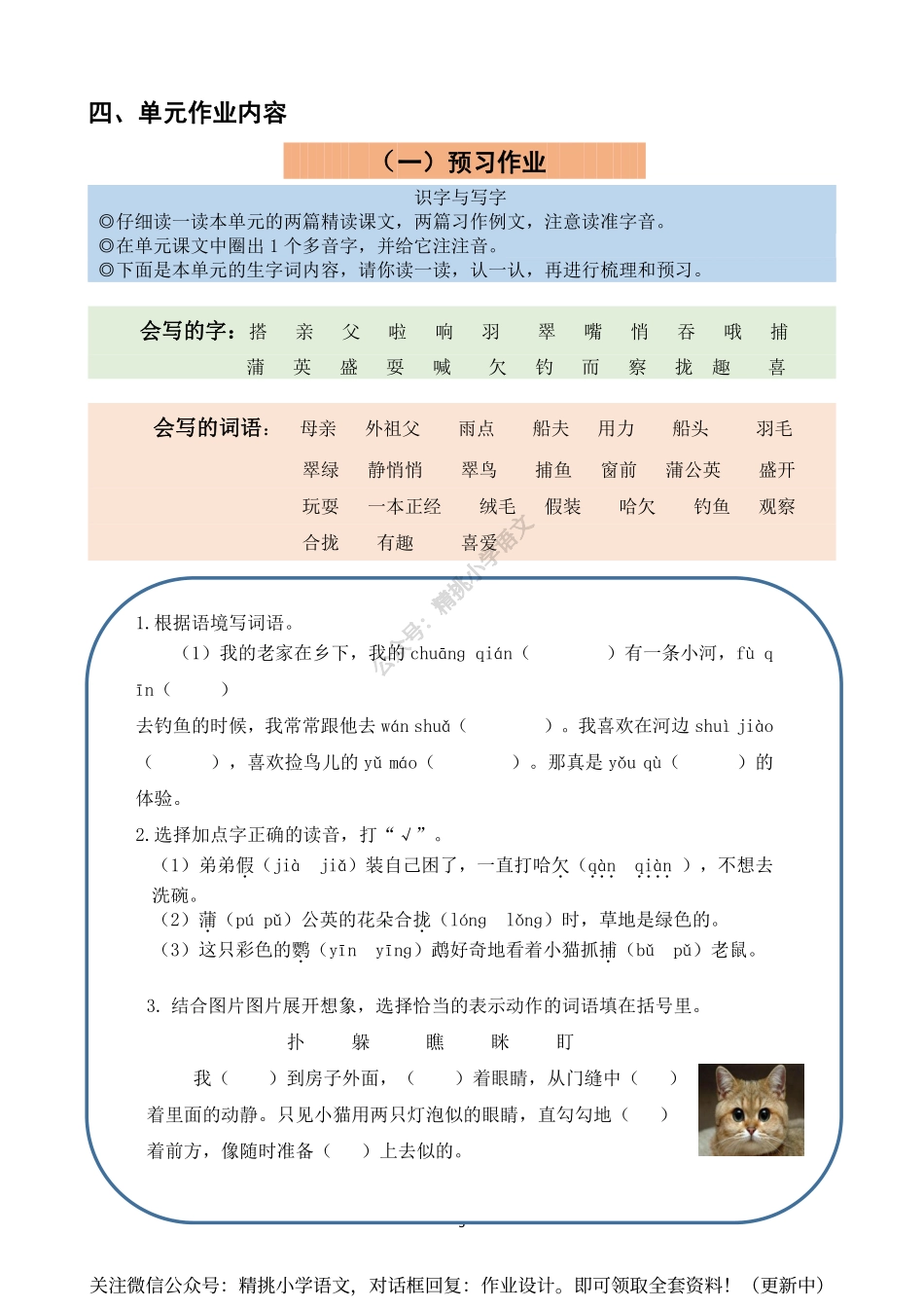作业设计单：三年级上册第五单元.pdf_第3页