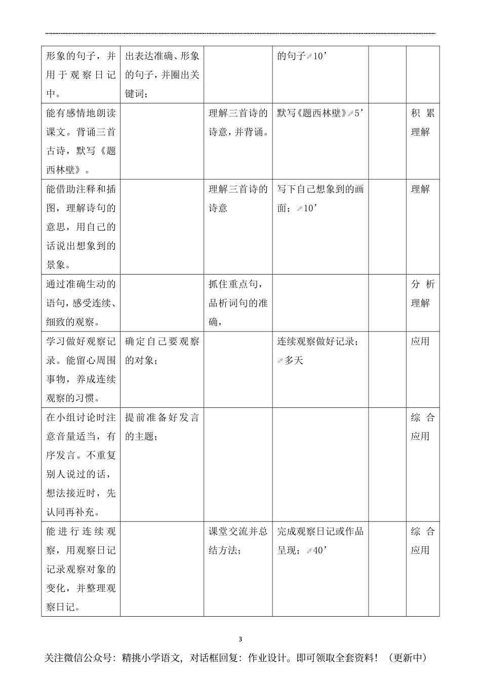 作业设计单：四年级上册第三单元.pdf_第3页