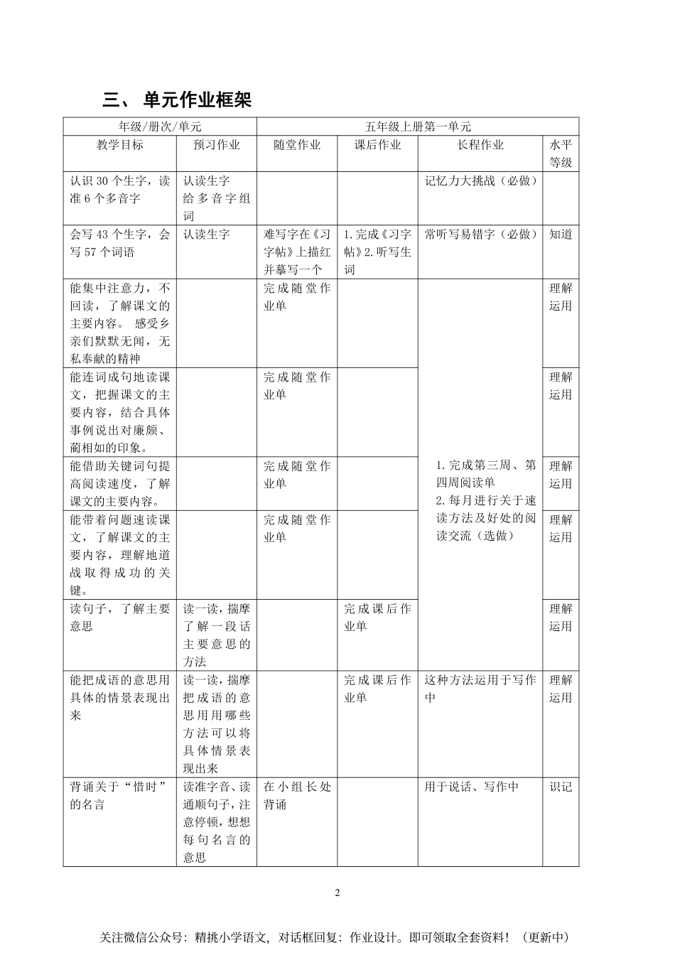 作业设计单：五年级上册第二单元.pdf_第2页