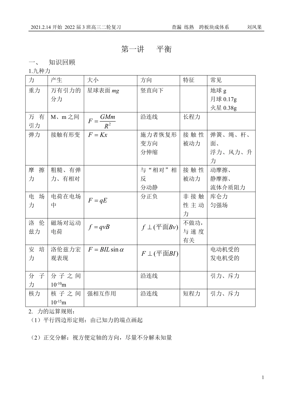 A第一讲 平衡2.14 学案版.pdf_第1页